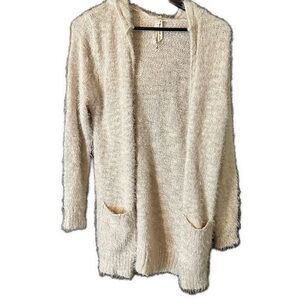 Ashley by 26 International Women’s Light Pink Fuzzy Acrylic Open Cardigan Sz XL